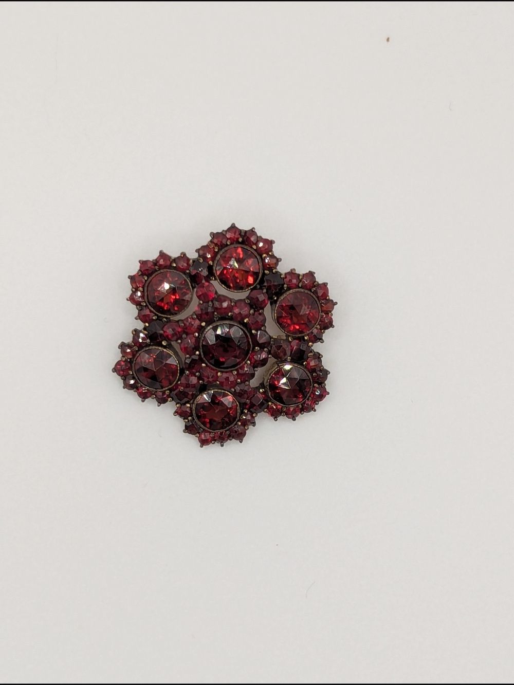 Vintage Czech Garnet Brooch